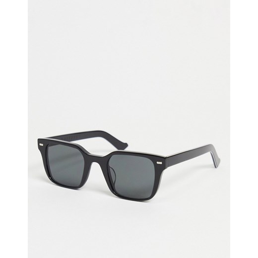 Spitfire Lovejoy – Kwadratowe czarne okulary przeciwsłoneczne unisex z jasnobrązowymi szkłami-Black Spitfire No Size Asos Poland