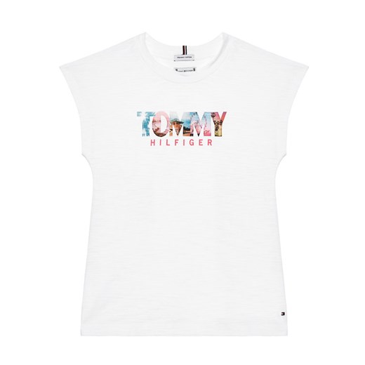 Tommy Hilfiger T-Shirt Photo Print KG0KG05867 D Biały Regular Fit Tommy Hilfiger 16Y MODIVO