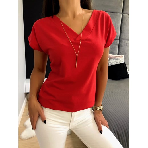Czerwony T-shirt 5926-419-A Modnakiecka.pl 38 ModnaKiecka.pl