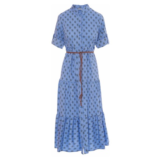 Niebieska sukienka Dixie w serek 