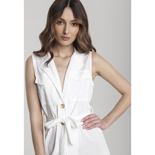 Biała Sukienka Loam Renee S/M okazyjna cena Renee odzież