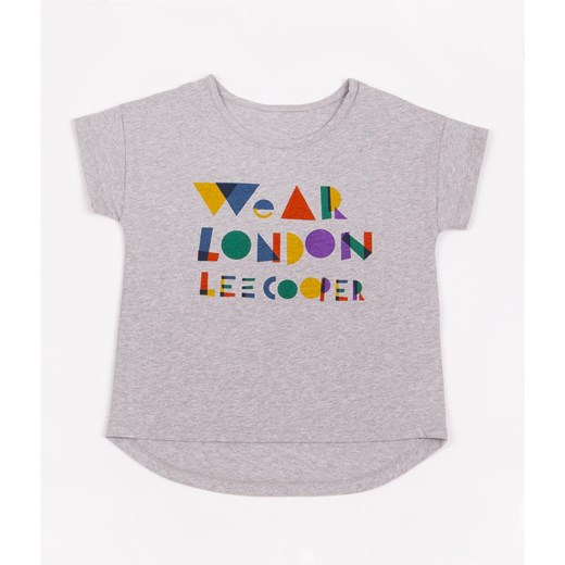 T-shirt dziewczęcy z nadrukiem DZ ADRIA 4369 GREY MELANGE Lee Cooper 128-134 Lee Cooper
