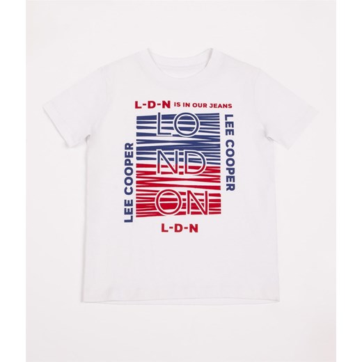 T-shirt chłopięcy z nadrukiem DZ AMON 2030 WHITE Lee Cooper 116-122 Lee Cooper