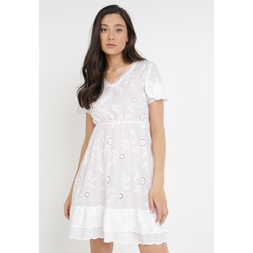 Biała Sukienka Euthine ze sklepu Born2be Odzież w kategorii Sukienki - zdjęcie 112732194
