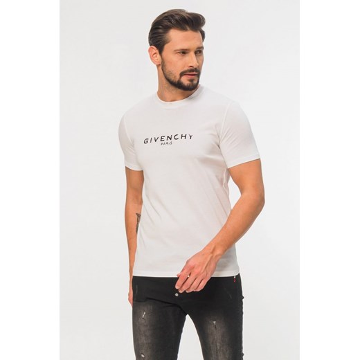 GIVENCHY - biały t-shirt męski z czarnym logo vintage Givenchy XL outfit.pl