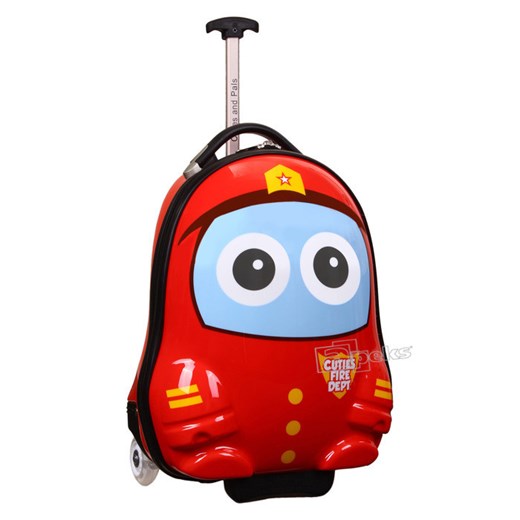 Strażak walizka na kółkach dla dzieci z serii The Cases - Strażak apeks-pl czerwony dziecięce
