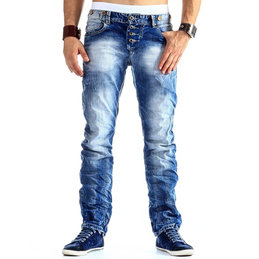 Spodnie (ux0020) dstreet niebieski bawełniane