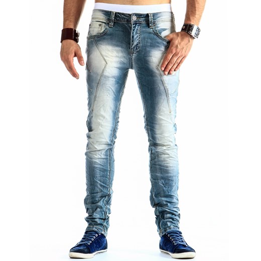 Spodnie (ux0024) dstreet niebieski bawełniane