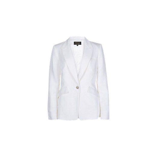 Speziale 1 Button Blazer with Linen  marks-and-spencer bialy 