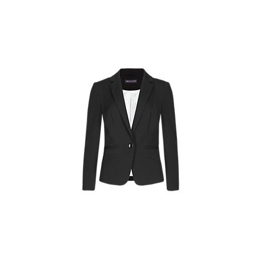 Petite 1 Button Angled Seam Jacket  marks-and-spencer czarny kurtki