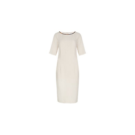 Scoop Neck Crêpe Shift Dress  marks-and-spencer bezowy 