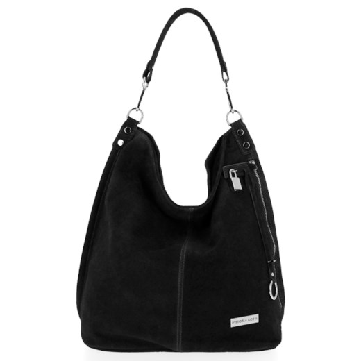 Shopper bag Vittoria Gotti zamszowa na ramię z zamszu elegancka 