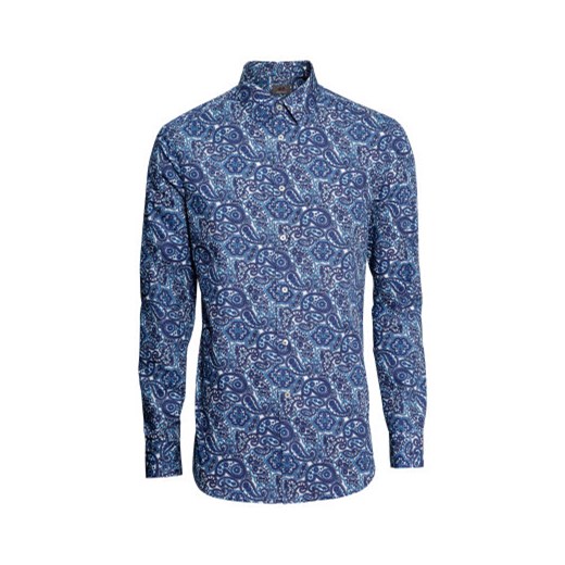  Koszula z bawełny premium  h-m niebieski abstrakcyjne wzory