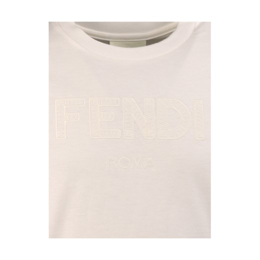 Biały t-shirt chłopięce Fendi z krótkim rękawem 