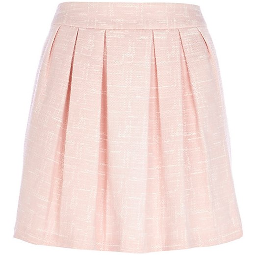 Light pink jacquard pleated mini skirt river-island bezowy mini