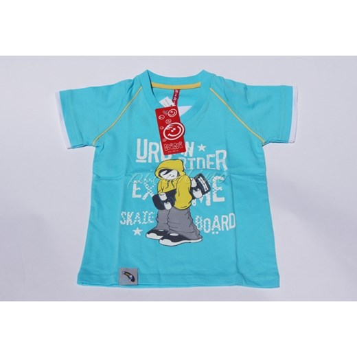 T-shirt chłopięcy Urban Rider Kiki Kids - rozmiar 110 piccolino-sklep-pl turkusowy bawełniane