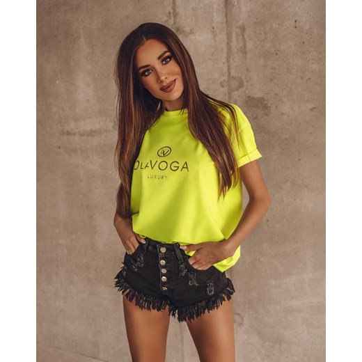 T-shirt O'LA VOGA POWER OF COLOR neon limonka Olavoga Uniwersalny Neli Fashion