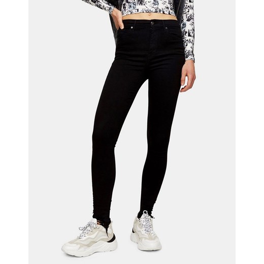 Topshop – Jamie – Czarne jeansy z rozdarciami na kolanach-Czarny Topshop W25 L34 Asos Poland