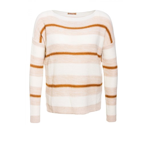 Melange striped sweater terranova bezowy sweter