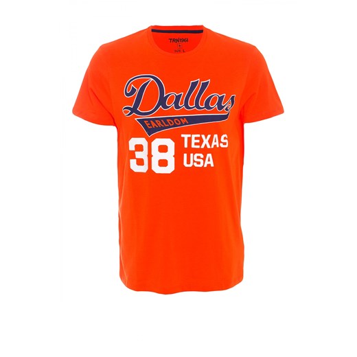 T-shirt with Dallas print terranova pomaranczowy szorty