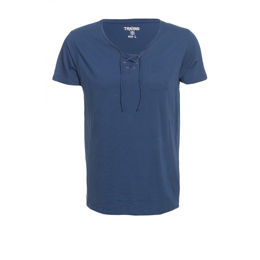 V-neck t-shirt with ties terranova niebieski t-shirty