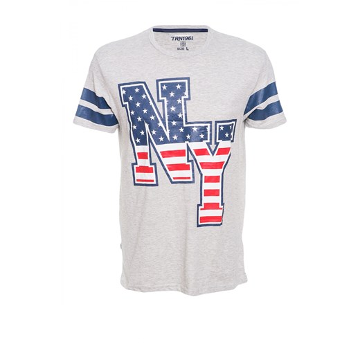 New York t-shirt with stripes terranova bialy szorty