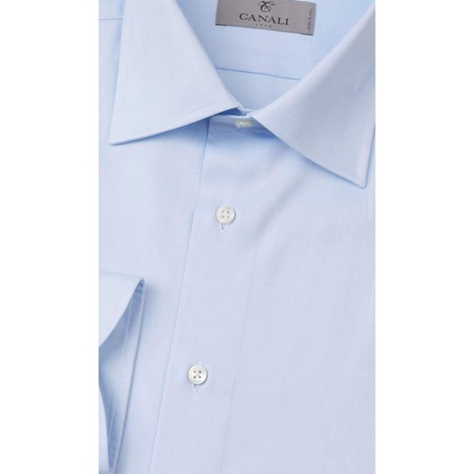 Koszula męska Canali z długim rękawem niebieska z bawełny 