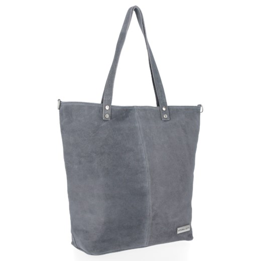 Uniwersalne Torebki Skórzane Shopper Bag renomowanej firmy VITTORIA GOTTI Szara (kolory) Vittoria Gotti torbs.pl