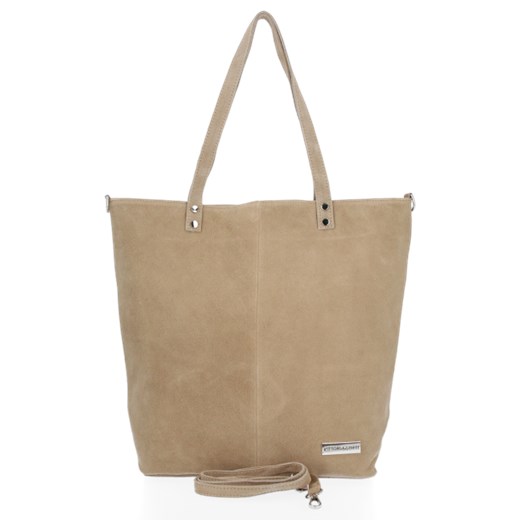 Uniwersalne Torebki Skórzane Shopper Bag renomowanej firmy VITTORIA GOTTI Beżowa (kolory) Vittoria Gotti torbs.pl