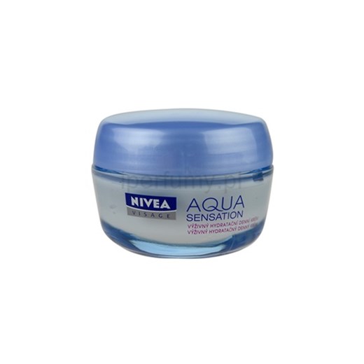 Nivea Visage Aqua Sensation odżywczy krem nawilżający na dzień do skóry suchej i bardzo suchej (Nourishing Moisturizing Day Cream) 50 ml iperfumy-pl niebieski nawilżające