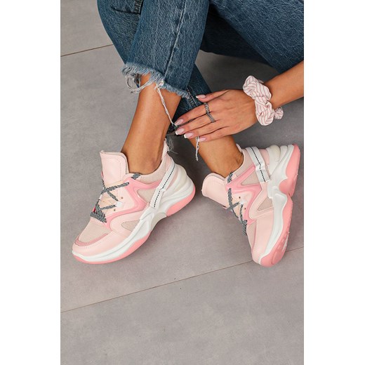 Różowe buty sportowe sneakersy sznurowane Casu 20G10/P Casu 40 okazyjna cena Casu.pl