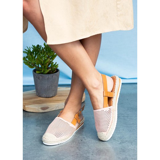 Różowe sandały espadryle ażurowe z zakrytymi palcami Casu C20X4/P Casu 40 promocyjna cena Casu.pl