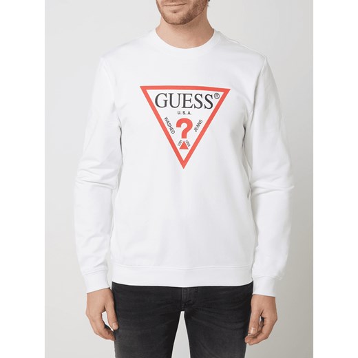 Bluza o kroju slim fit z logo Guess M promocyjna cena Peek&Cloppenburg 