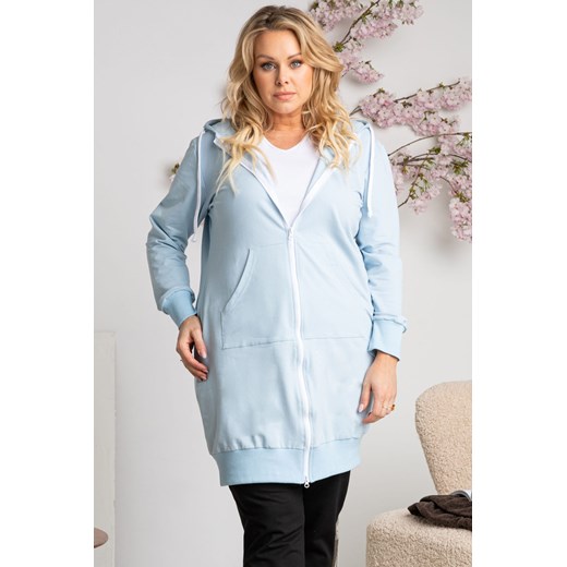 Bluza damska niebieska casualowa długa