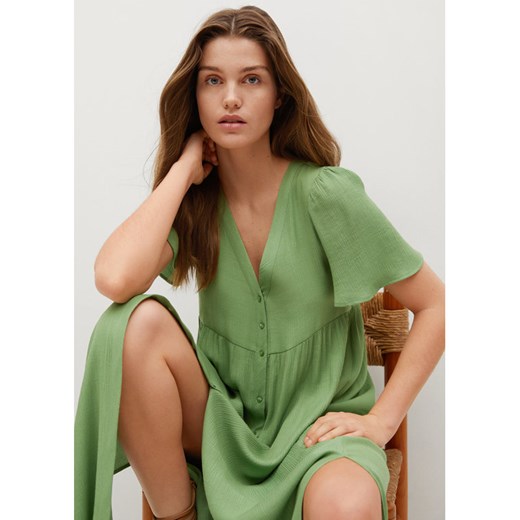 Sukienka Mango z krótkimi rękawami maxi oversize'owa casual