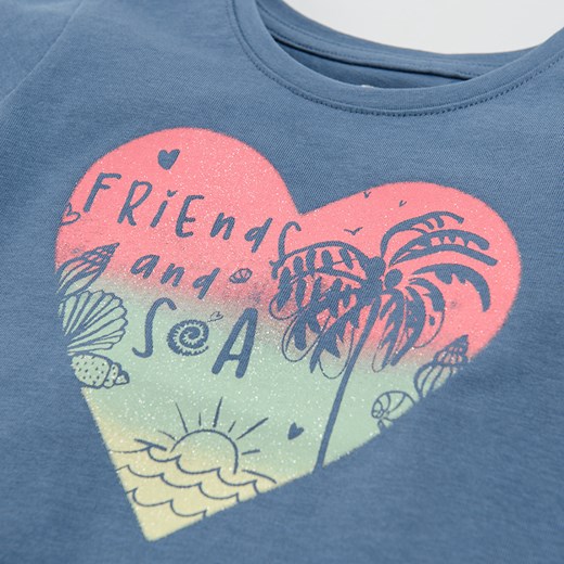 Cool Club, T-shirt dziewczęcy, granatowy, Friends and sea Cool Club 98 smyk