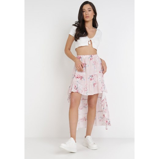 Spódnica różowa Born2be mini casual na lato