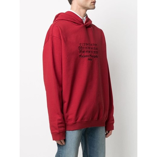Bluza męska Maison Margiela w stylu młodzieżowym czerwona z napisami z bawełny 