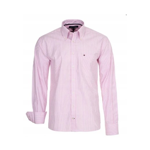 Koszula Tommy Hilfiger Custom Fit w Paski Pink ze sklepu dewear.pl w kategorii Koszule męskie - zdjęcie 113760063