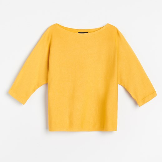 Reserved - Sweter basic - Żółty Reserved S okazyjna cena Reserved