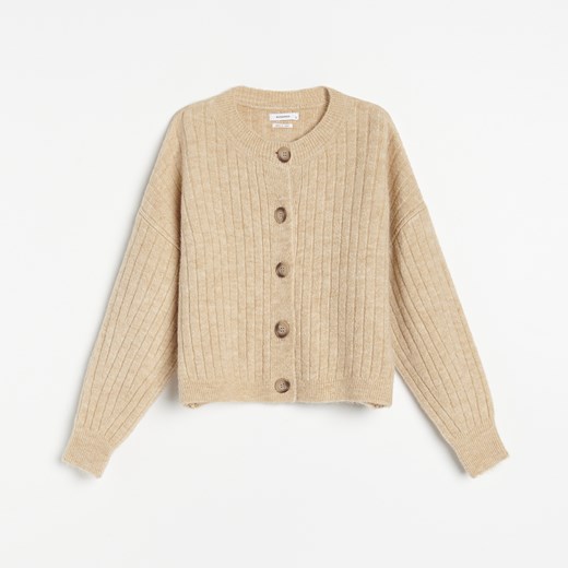 Reserved - Krótki sweter z guzikami - Beżowy Reserved M okazyjna cena Reserved