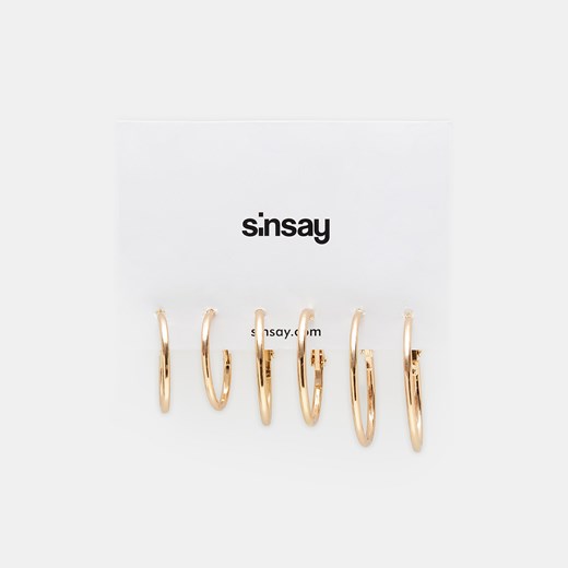 Sinsay - Kolczyki koła 3 pack - Złoty Sinsay Jeden rozmiar Sinsay