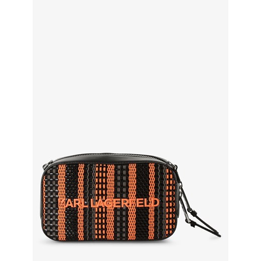 KARL LAGERFELD - Damska torebka na ramię z dodatkiem skóry, pomarańczowy Karl Lagerfeld ONE SIZE vangraaf