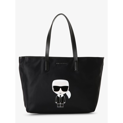 KARL LAGERFELD - Damska torba shopper z dodatkiem skóry, czarny Karl Lagerfeld ONE SIZE vangraaf