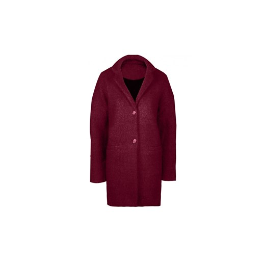 PŁASZCZ WEŁNIANY BOYFRIEND STYLE BURGUND monashe-pl czerwony długie