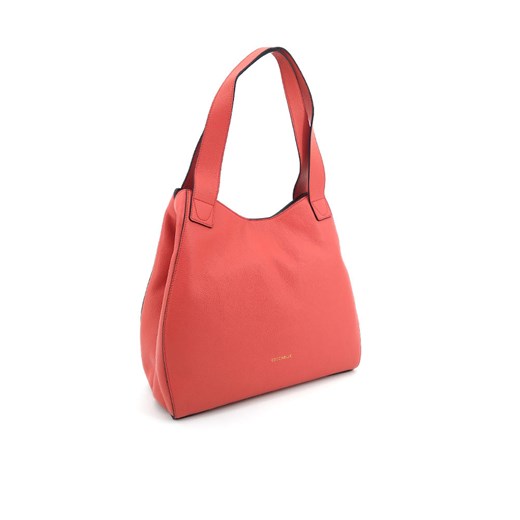 Czerwona shopper bag Coccinelle matowa na ramię 