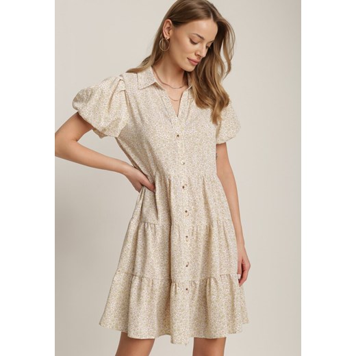 Beżowa Sukienka Ethertise ze sklepu Renee odzież w kategorii Sukienki - zdjęcie 113841241