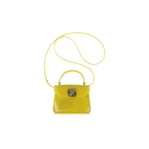 Mała torebka na ramię Furla Candy Bon Bon Mini żółta royal-point bialy do domu