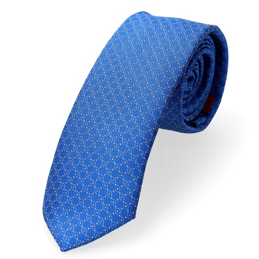Krawat Wąski Niebieski Fale Lutreola Dobrze Dodane Dobrze Dodane