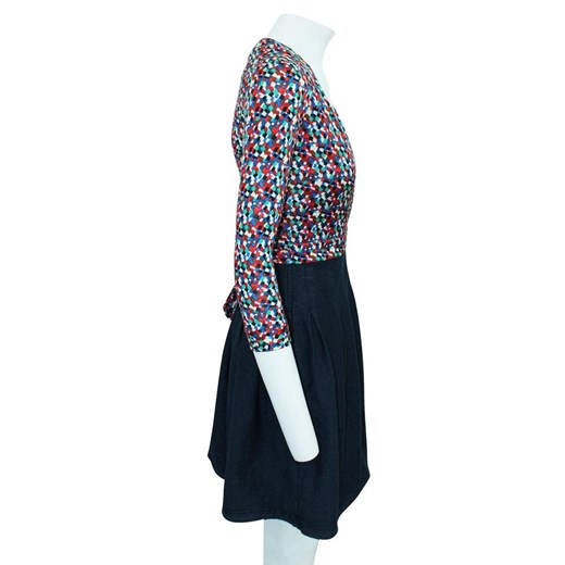 Sukienka Diane Von Furstenberg Vintage w serek mini z długim rękawem 